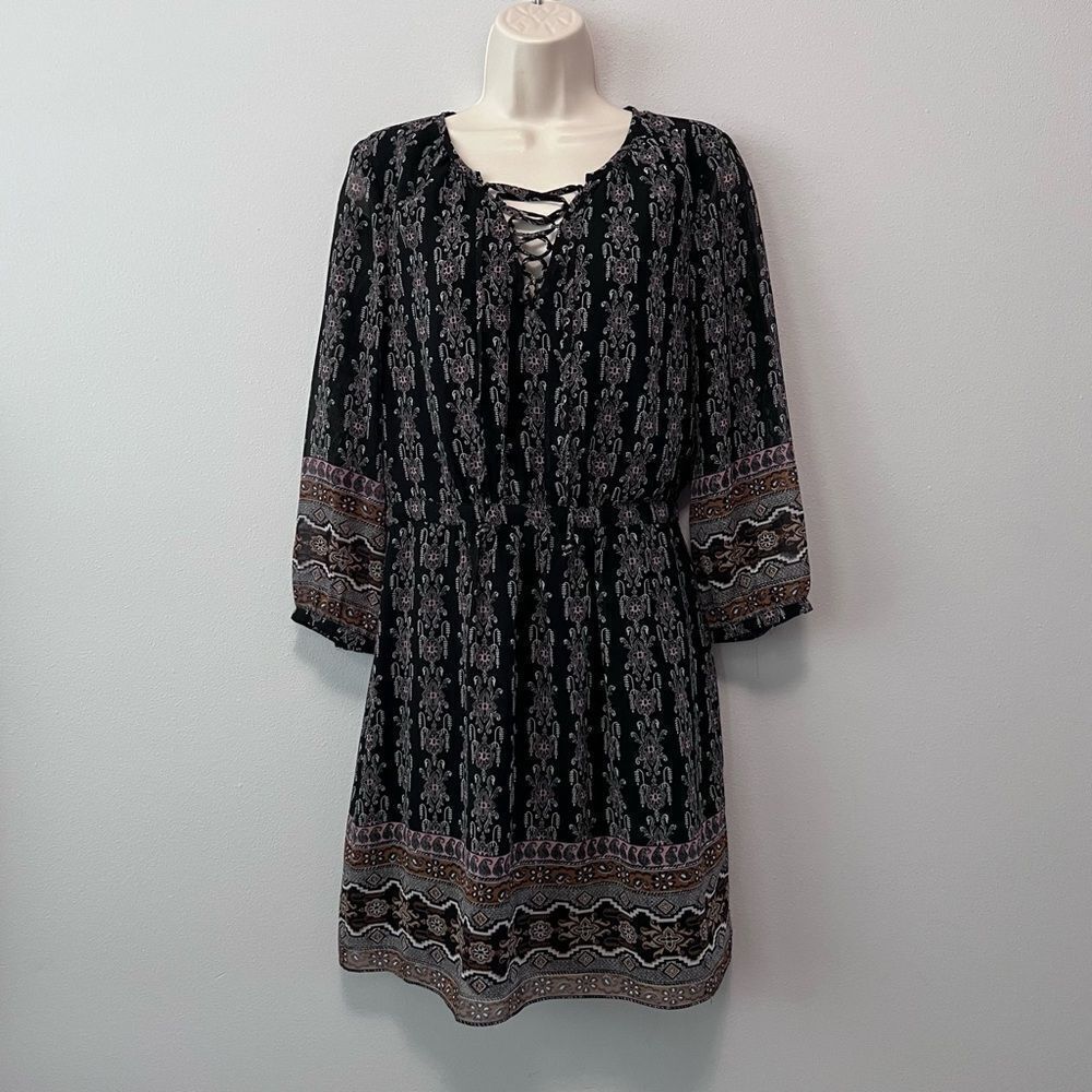 Madewell Lace-up Burnished Floral Boho Dress Size 8
